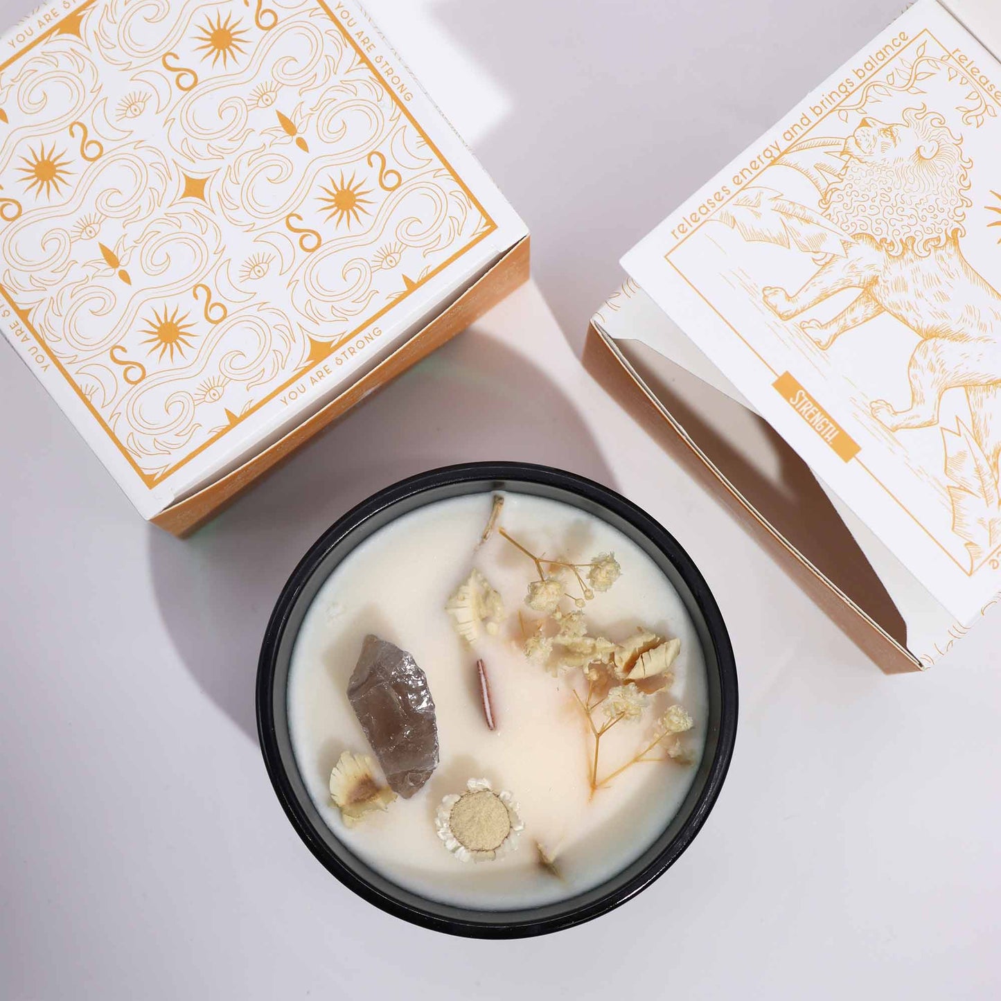 Kristallen Magische Bloemenkaars - De Leeuw