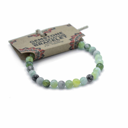 Edelsteen Manifestatie Armband - Olijfjade - Healing