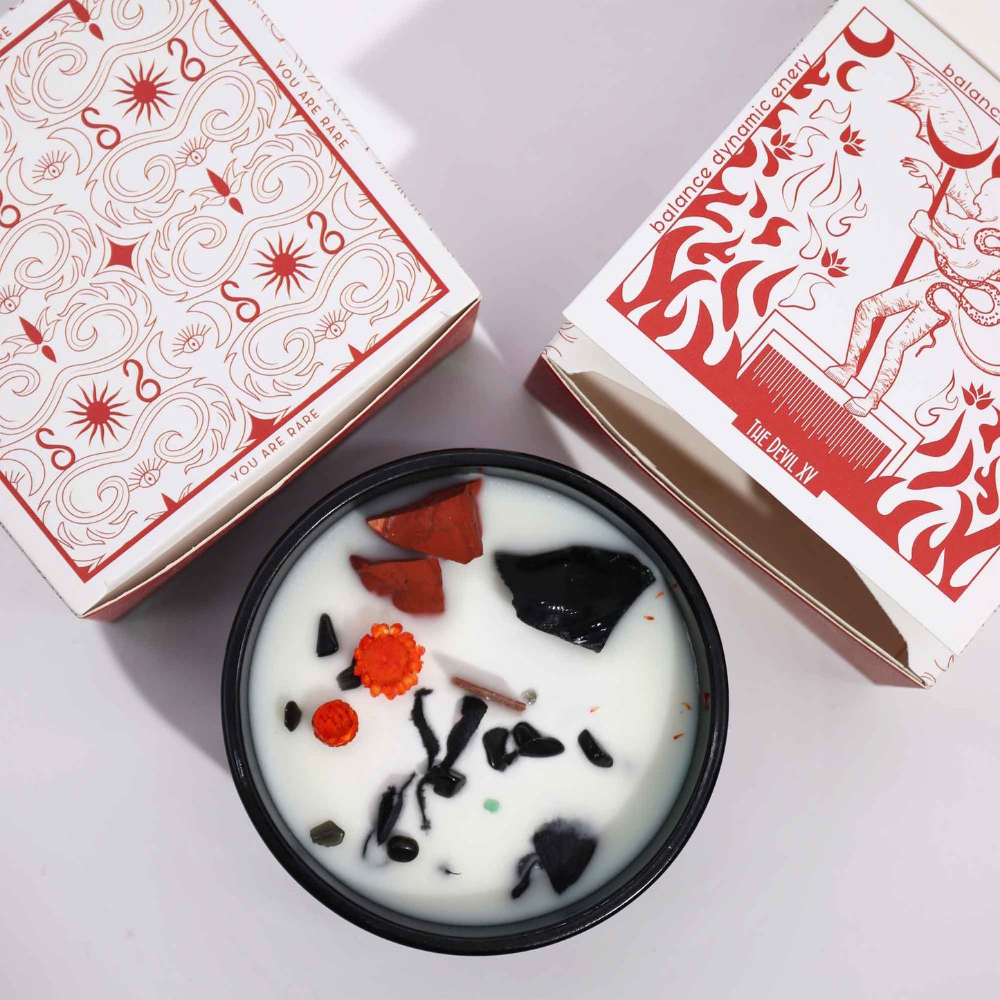 Kristallen Magische Bloemenkaars - De Duivel