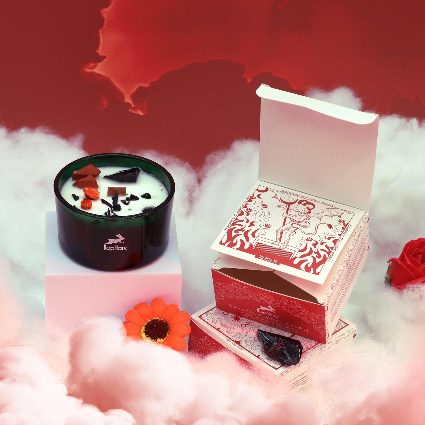 Kristallen Magische Bloemenkaars - De Duivel