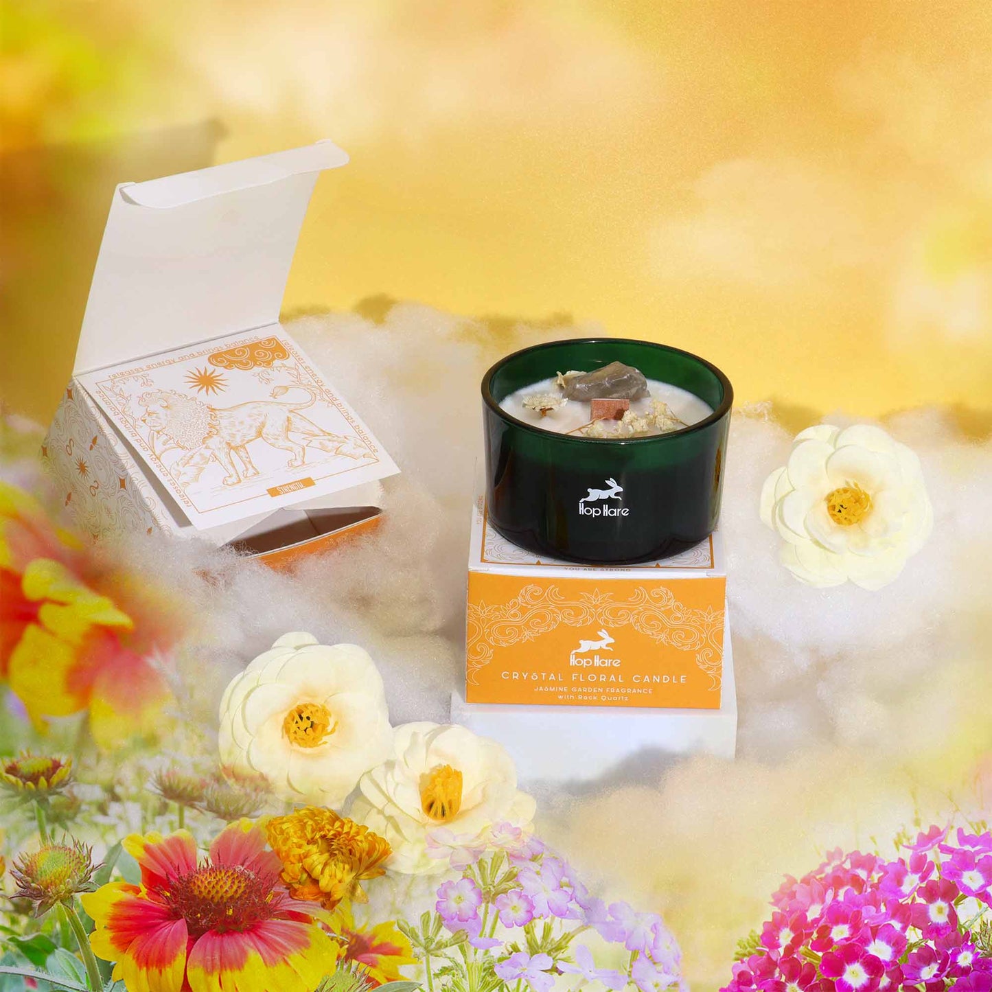 Kristallen Magische Bloemenkaars - De Leeuw